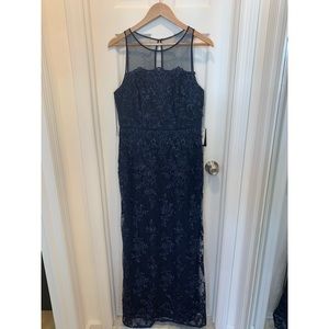 Adrianna Papell Embroidered Illusion Sheath Dress